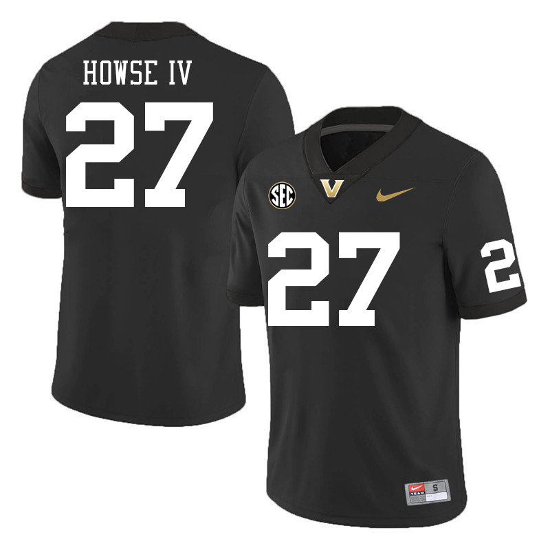 Vanderbilt Commodores #27 John Howse IV College Football Jerseys Sale Stitched-Black